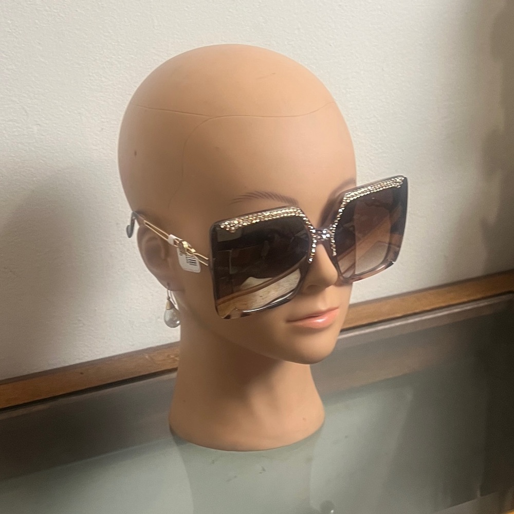 Jimmy Crystal Swarovski Oversized Sunglasses